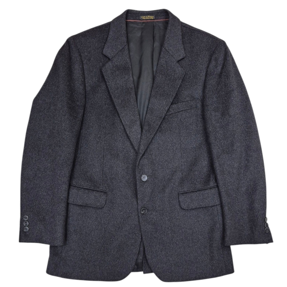J.G. HOOK sport coat blazer men's 38R charcoal gray camel hair blend 2 button